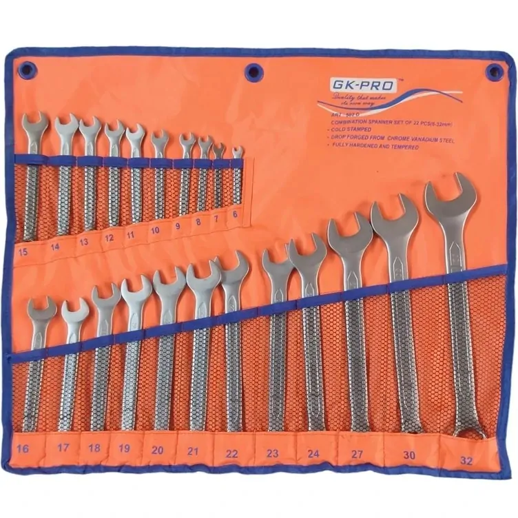 آچار تخت و رینگی مدل GK-PRO مجموعه 22 عددی